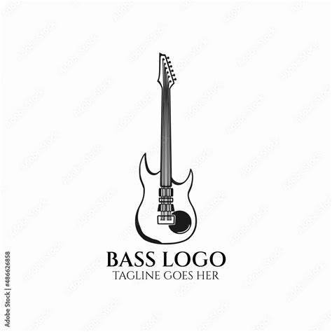 bass guitar logo vector, bass icon, musical instrument illustration ...