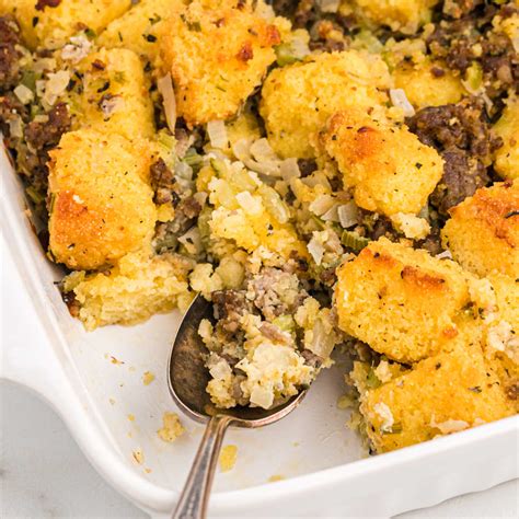 Cornbread Sausage Stuffing Recipe - Eating on a Dime