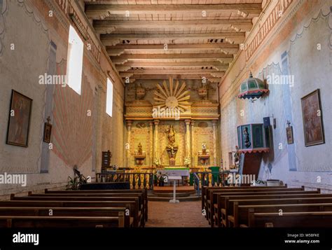 San Miguel, California - July 20, 2019: Interior of Church of Mission San Miguel Arcángel Stock ...