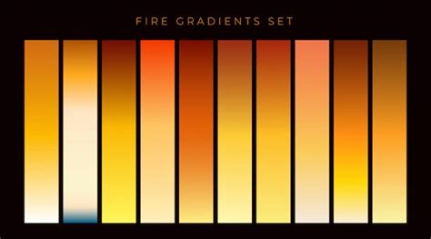 Premium Vector | Collection of fire gradient swatches