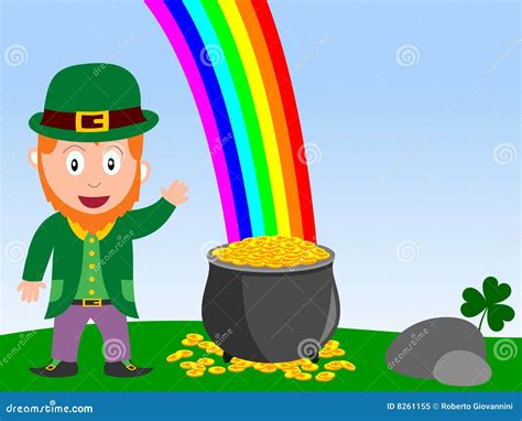 Leprechaun and Pot of Gold stock vector. Image of colours - 8261155