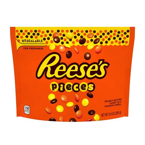 REESE'S PIECES Peanut Butter Candy, Resealable, 9.9 oz, Bag - Walmart.com - Walmart.com