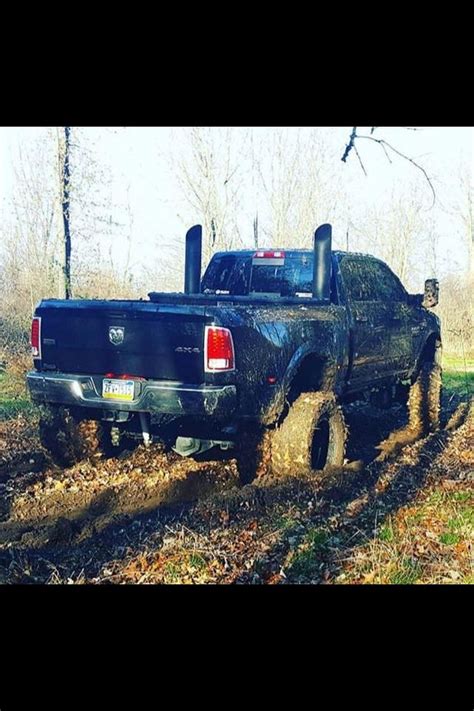 Big Black Dodge Cummins Dually Mudding #Dodge #Cummins #Stacks #Lifted #Dirt #Mud Mud Trucks ...