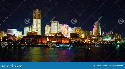 Yokohama night view stock photo. Image of intercontinental - 154389658