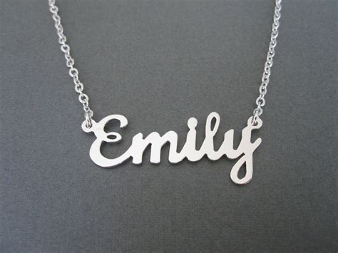 Personalized White Gold Name Necklace Custom Name Necklace | Etsy