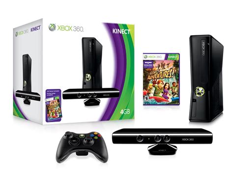 Xbox 360 4 Go + KINECT + KINECT ADVENTURES + KINECT JOY RIDE 299€*