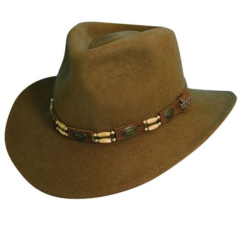 Wool Felt Outback Hat with Beads – Explorer Hats