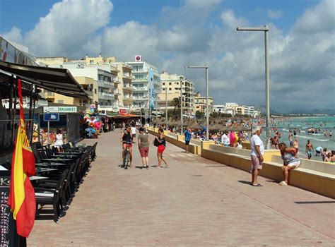 Can Picafort beach, long sandy beach in the bay of Alcudia