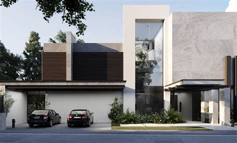 Modern Villa exterior design - Entrance on Behance