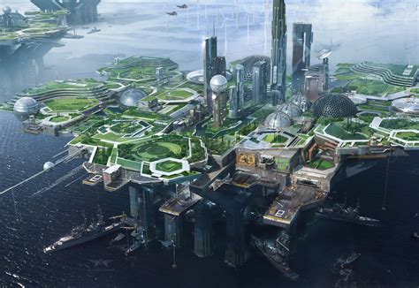 ArtStation - Bio Platform, Mitchell Stuart Space Fantasy, Fantasy City ...