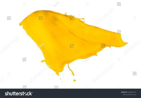 Yellow Paint Splash Isolated On White Stock Photo (Edit Now) 1909634131