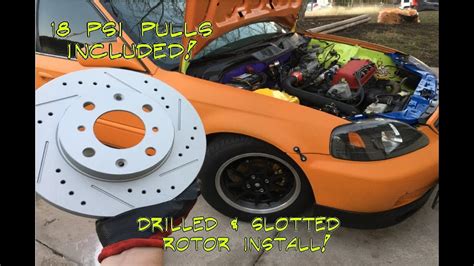 How to install Drilled and slotted rotors (Some 18psi pulls included) - YouTube