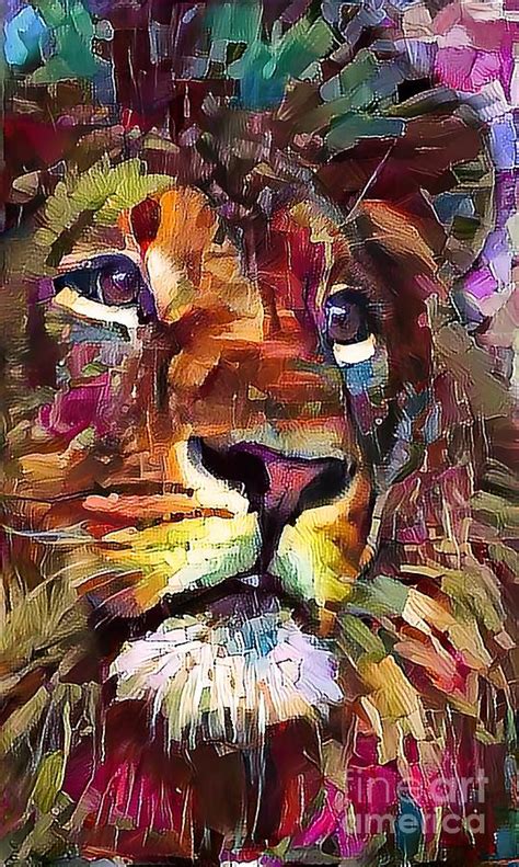 Colorful Lion Painting Painting by Gary Thompson - Fine Art America