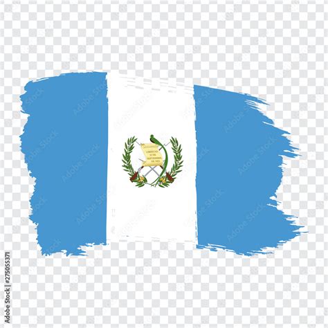 Flag of Guatemala from brush strokes. Flag Republic of Guatemala on transparent background for ...