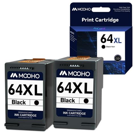 Mooho 64XL Black Ink Cartridges Replacement for HP Ink 64 for Envy ...