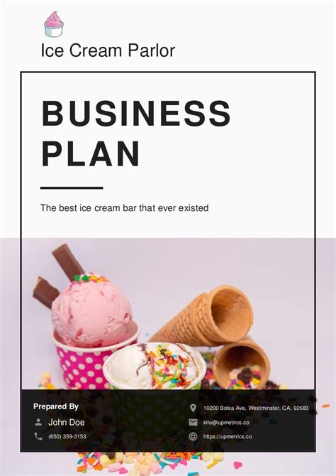 Ice Cream shop Business Plan Example