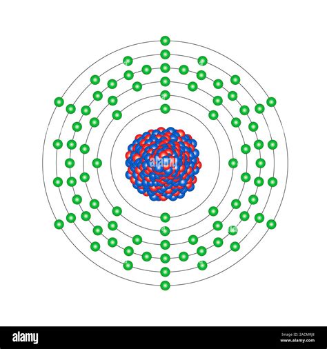 Polonium (Po). Diagram of the nuclear composition and electron ...