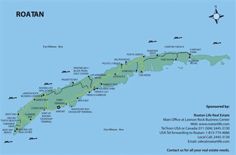 Roatan Tourist Map