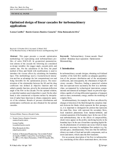 (PDF) Optimized design of linear cascades for turbomachinery applications | Lorena Castilho ...