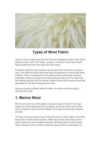 Types of Wool Fabric by Altairega - Issuu