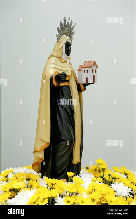 Statue of santa efigenia in church - saint Iphigenia of Abyssinia - Iphigenia of Ethiopia Stock ...