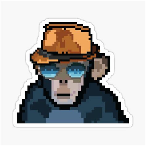 "pixel art monkey nft" Sticker by Artful-Center | Redbubble