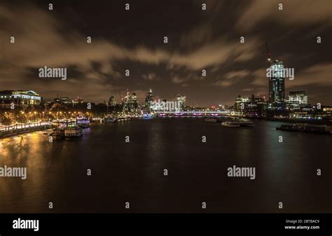 View over the river Thames at night Stock Photo - Alamy