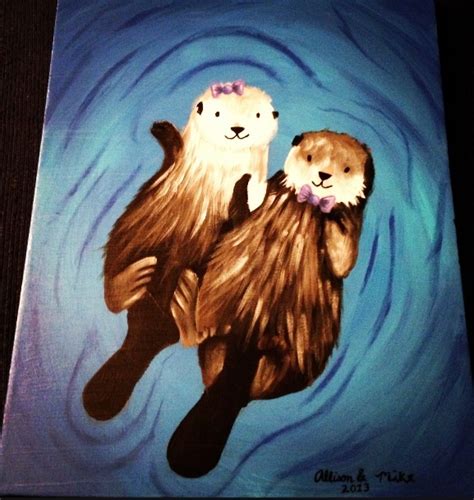 Sea otter painting :) | Sea otter, Painting, Animals