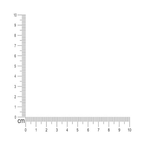 Premium Vector | 10 cm corner ruler. Measuring tool template with vertical and horizontal lines ...