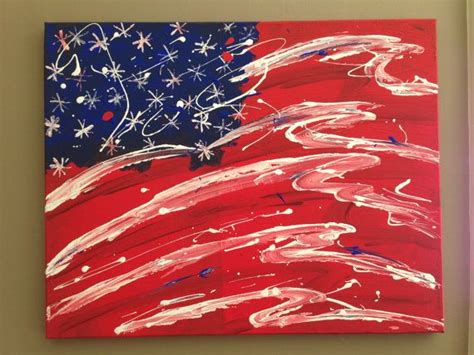 American Flag Canvas Wall Art Painting by DreamerCreations on Etsy, $125.00 | Painting crafts ...