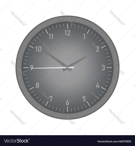 Wall clock with second hand isolated on white Vector Image