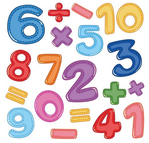 A set of number and math icon 591226 Vector Art at Vecteezy