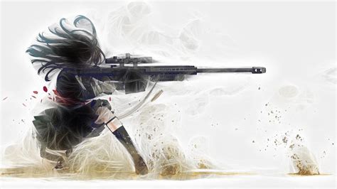 anime girls, Gun, Sniper rifle, Kozaki Yuusuke Wallpapers HD / Desktop and Mobile Backgrounds