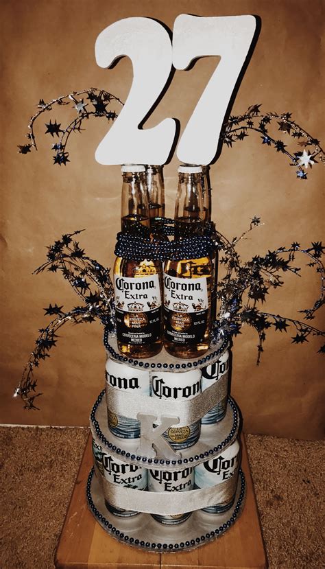 27th Birthday beer cake | Birthday beer cake, Beer cake, 27th birthday cake