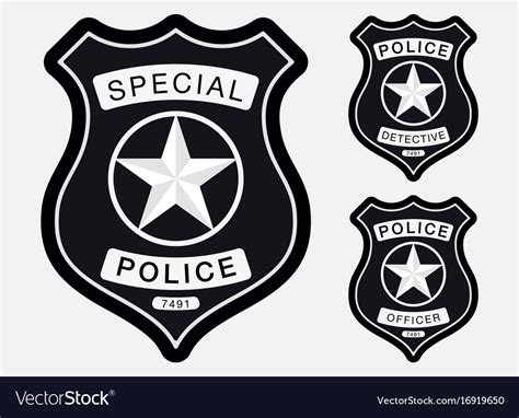 Police badge simple monochrome sign Royalty Free Vector