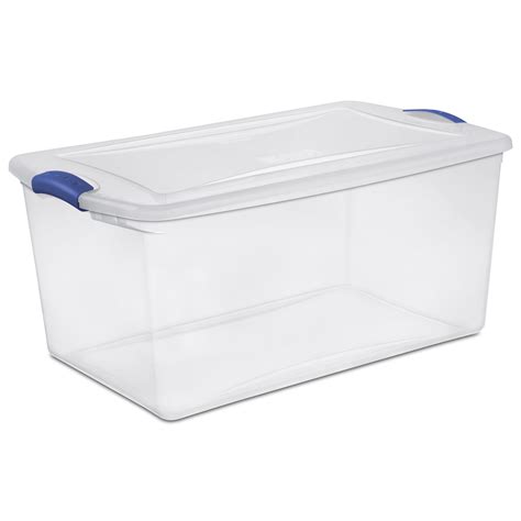 Large Plastic Storage Tote Container Clear Stackable Box 6 Set with Lid Bin 66QT | eBay