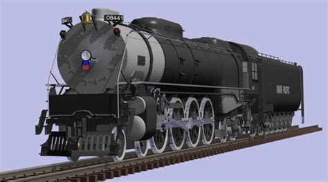 3d steam locomotive fef 4 8 4 train model