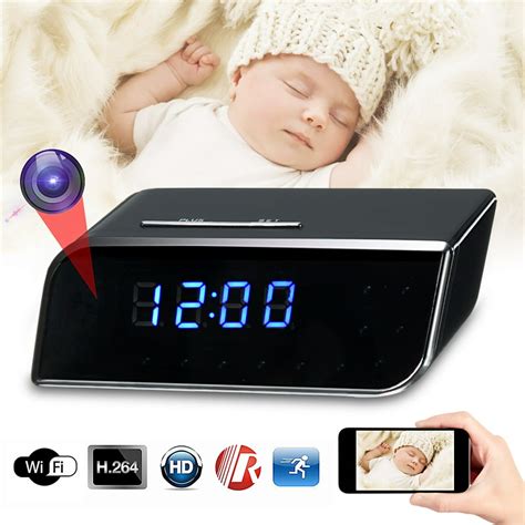 Wireless USB Charging Digital Clock Camera,WiFi Camera Clock with Motion Detection, Night Vision ...