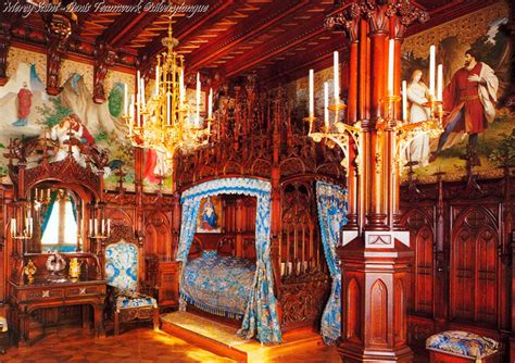 Neuschwanstein - Interior. | Kasteel interieurs, Kasteel slaapkamer, Duitsland kastelen