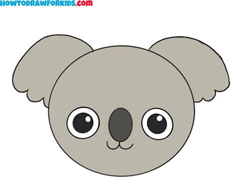 How to Draw a Koala Face for Kindergarten - Easy Drawing Tutorial For Kids