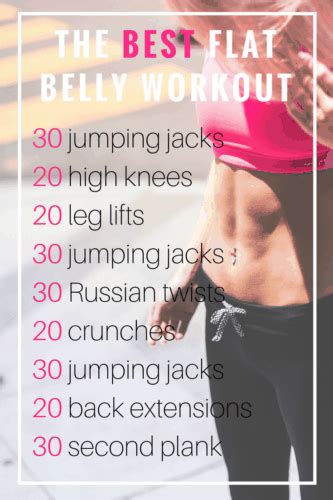 Flat Stomach Workout Calendar