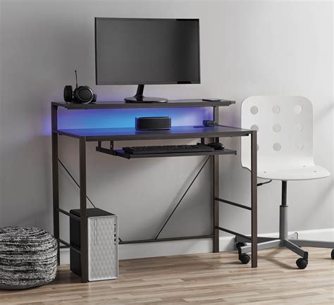 Mainstays Computer Gaming Desk With LED Lights - Walmart.com