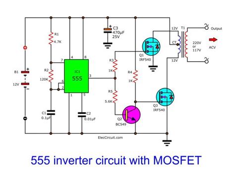 Make Simple 555 Inverter circuit using MOSFET | Rangkaian elektronik