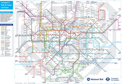 Rail map London - Rail map of London (England)