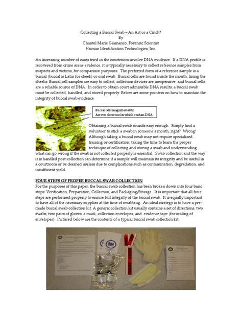 Taking a Buccal Swab | Dna Profiling | Dna