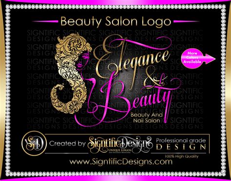 Beauty and Nail Salon Logo Custom Business Logo Silver and - Etsy