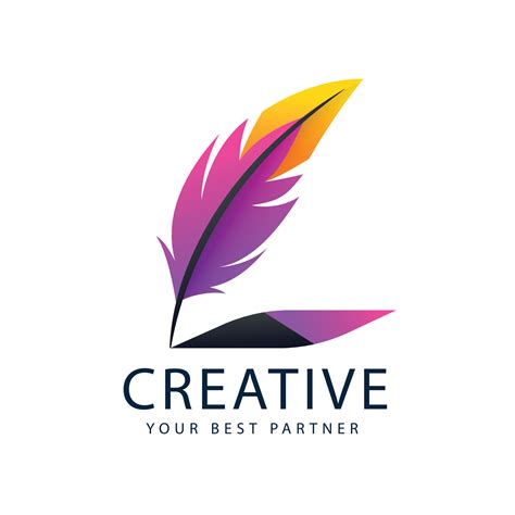 gradient quill pen logo template design 14533005 Vector Art at Vecteezy