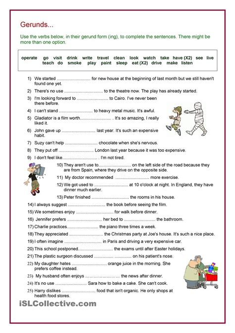 ️Gerunds Exercises Worksheets Pdf Free Download| Goodimg.co