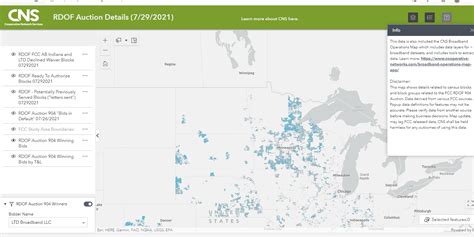 Interactive map of RDOF winners and bids in default | Blandin on Broadband