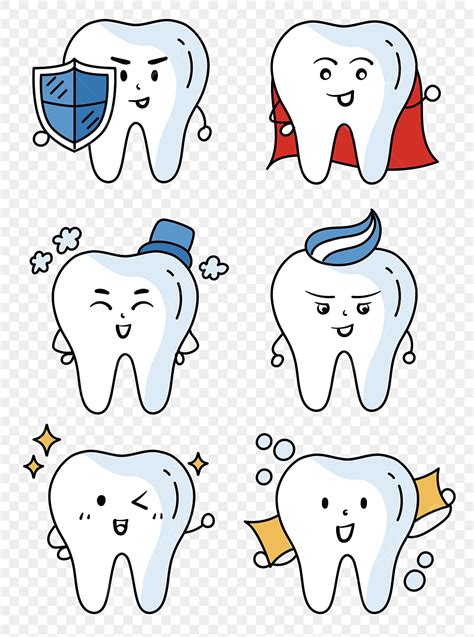 Hand Drawn Decoration Vector Art PNG, Hand Drawn Protective Teeth ...